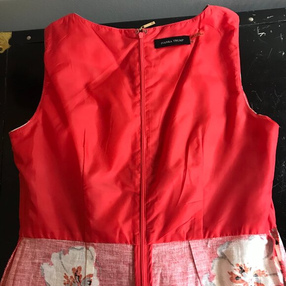 Ivanka Trump Women's Summer Dress Sleeveless Round Neck Floral Size 10 Like New - Picture 5 of 5